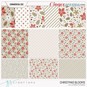 Christmas Blooms Layered Patterns (CU) by GS Creations