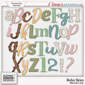 Boho Skies Alphabet Sets by Aimee Harrison