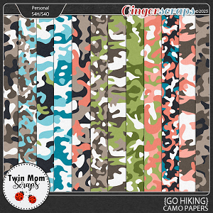 Go Hiking - CAMO PAPERS by Twin Mom Scraps