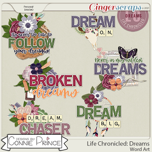 Life Chronicled: Dreams - Word Art Pack by Connie Prince