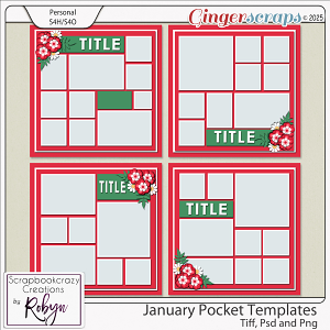 January Pocket Templates by Scrapbookcrazy Creations