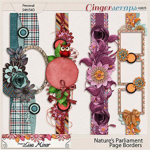 Nature's Parliament Page Borders from Designs by Lisa Minor
