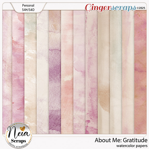 About Me: Gratitude - Watercolor Papers - by Neia Scraps