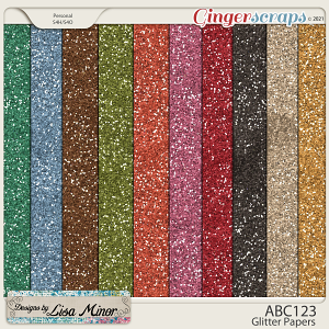 ABC123 Glitter Papers from Designs by Lisa Minor