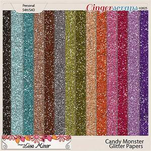 Candy Monster Glitter Papers from Designs by Lisa Minor
