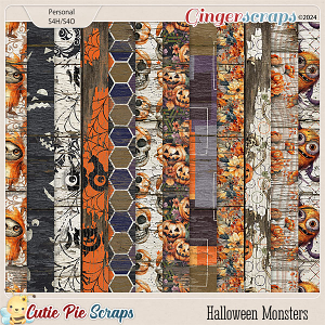 Halloween Monsters Wood Papers