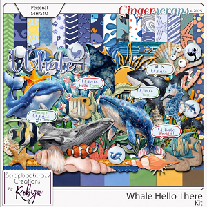 Whale Hello There Kit by Scrapbookcrazy Creations