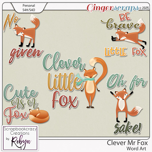 Clever Mr Fox Word Art by Scrapbookcrazy Creations