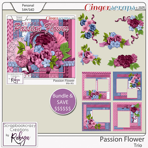Passion Flower Trio by Scrapbookcrazy Creations