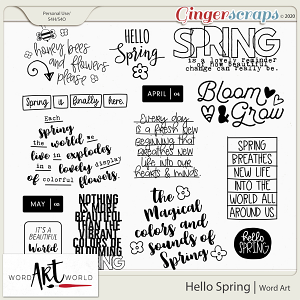Hello Spring Word Art