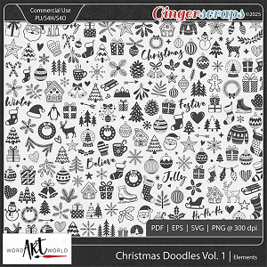 Christmas Doodles Vol 1 CU Elements Christmas Doodles Vol 1 CU Elements