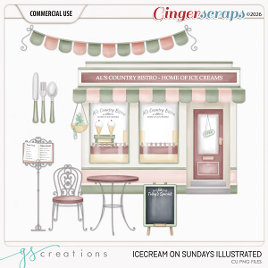 Ice Cream on Sunday Illustrated (CU) by GS Creations