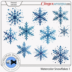Watercolor Snowflakes 1 by Wetfish Designs