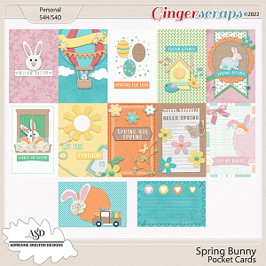 Spring Bunny Pocket Cards - By Adrienne Skelton Designs 