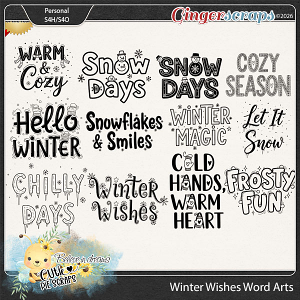 Winter Wishes Word Arts