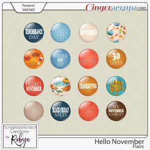 Hello November Flairs by Scrapbookcrazy Creations