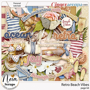 Retro Beach Vibes - Page Kit - by Neia Scraps