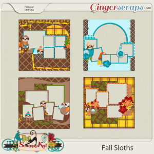 Fall Sloths Quick Pages by The Scrappy Kat