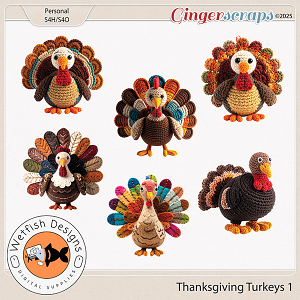 Thanksgiving Turkeys 1 by Wetfish Designs