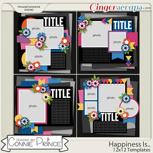 Happiness Is.. - 12x12 Templates (CU Ok) by Connie Prince