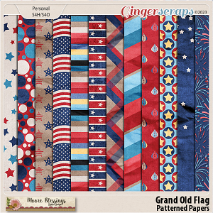Grand Old Flag Patterned Papers by Moore Blessings Digital Design