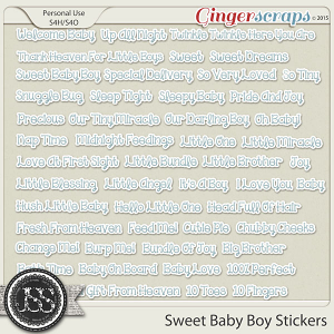 Sweet Baby Boy Word Stickers