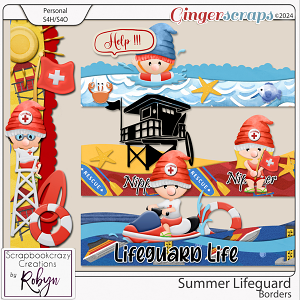 Summer Lifeguard Borders by Scrapbookcrazy Creations