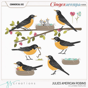 Julies American Robins Layered Templates (CU) by GS Creations