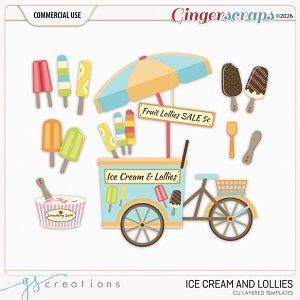 Ice Cream and Lollies Layered Templates (CU) by GS Creations