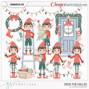 Deck The Halls2 Layered Templates (CU) by GS Creations