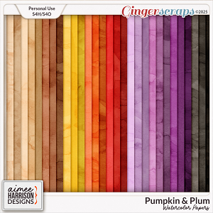Pumpkln & Plum Watercolor Papers by Aimee Harrison