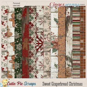 Sweet Gingerbread Christmas Wood Papers