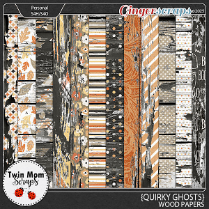 Quirky Ghosts - WOOD PAPERS by Twin Mom Scraps