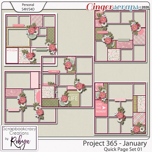 Project 365 - January Quick Page set 01 by Scrapbookcrazy Creations