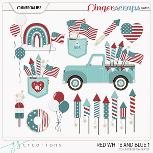 Red White Blue1 Layered Templates (CU) by GS Creations