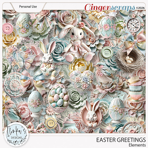 Easter Greetings Elements by Ilonka's Designs