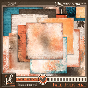 Fall Folk Art {Blended Papers} LIMITED EDITION
