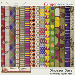 Dinosaur Days Patterned Paper Pack by Moore Blessings Digital Design