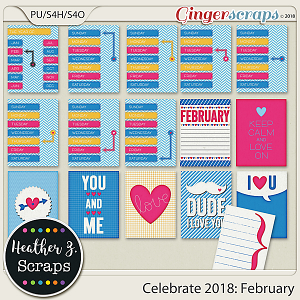 Celebrate 2018: February JOURNAL CARDS by Heather Z Scraps