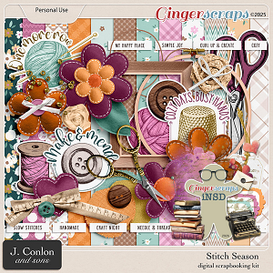Stitch Season Digital Scrapbooking Kit by J. Conlon and Sons Stitch Season Digital Scrapbooking Kit by J. Conlon and Sons
