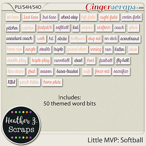 Little MVP: Softball WORD BITS by Heather Z Scraps