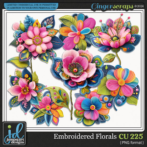 CU & PU 225 ~ Embroidered Florals