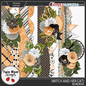 Witch and Her Cat - BORDERS by Twin Mom Scraps