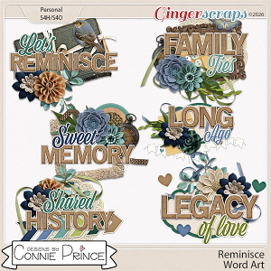 Reminisce - Word Art Pack by Connie Prince