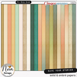 Save Your Stories - Solid & Ombré Papers - by Neia Scraps