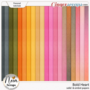 Bold Heart - Solid & Ombré Papers - by Neia Scraps
