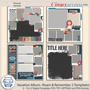 Vacation Album: Roam & Remember 2 Templates by Miss Fish
