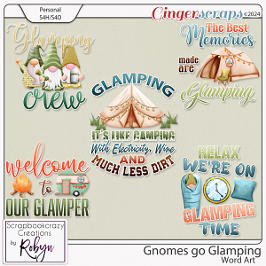 Gnomes go Glamping Word Art by Scrapbookcrazy Creations