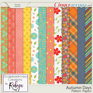 Autumn Days Pattern Papers by Scrapbookcrazy Creations