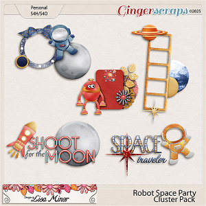 Robot Space Party Cluster Pack from Designs by Lisa Minor